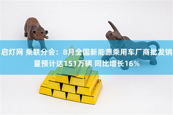 启灯网 乘联分会：8月全国新能源乘用车厂商批发销量预计达151万辆 同比增长16%